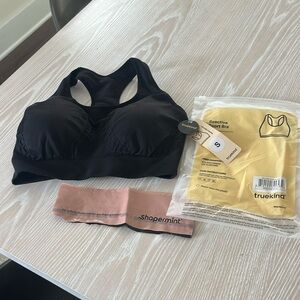 Truekind NWT reactive sports bra black padded sz S